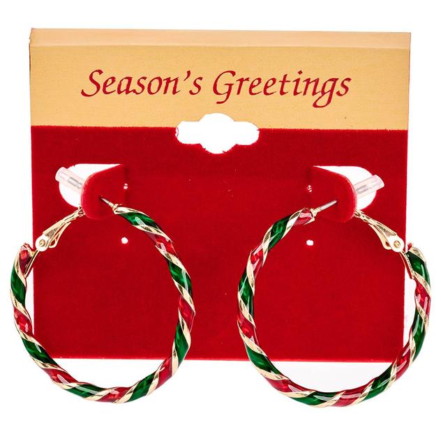 Holiday Twist Hoop Earrings