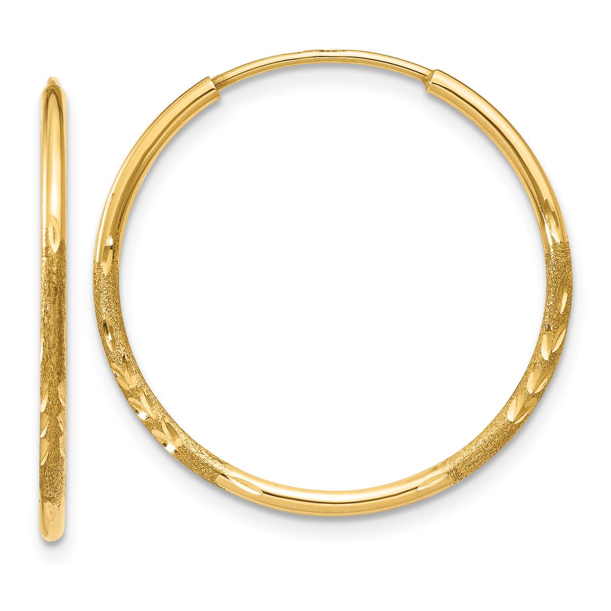 Gold Classics(tm) 14kt. 21mm Diamond Endless Hoop Earrings