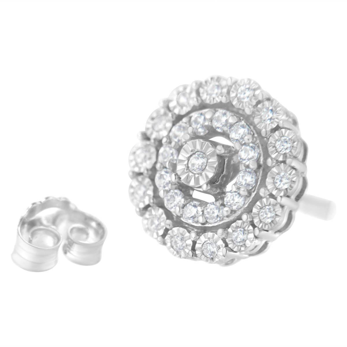Haus of Brilliance 10kt. White Gold 1/2ctw. Halo Diamond Earrings
