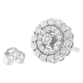 Haus of Brilliance 10kt. White Gold 1/2ctw. Halo Diamond Earrings