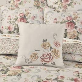 Royal Court Chablis Embroidered Square Decorative Pillow-16x16