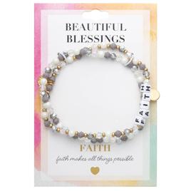 Beautiful Blessings 2 Row Stone Faith Stretch Bracelet