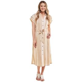 Womens Mlle Gabrielle Cap Sleeve Yarn Dye Stripe Shirtdress