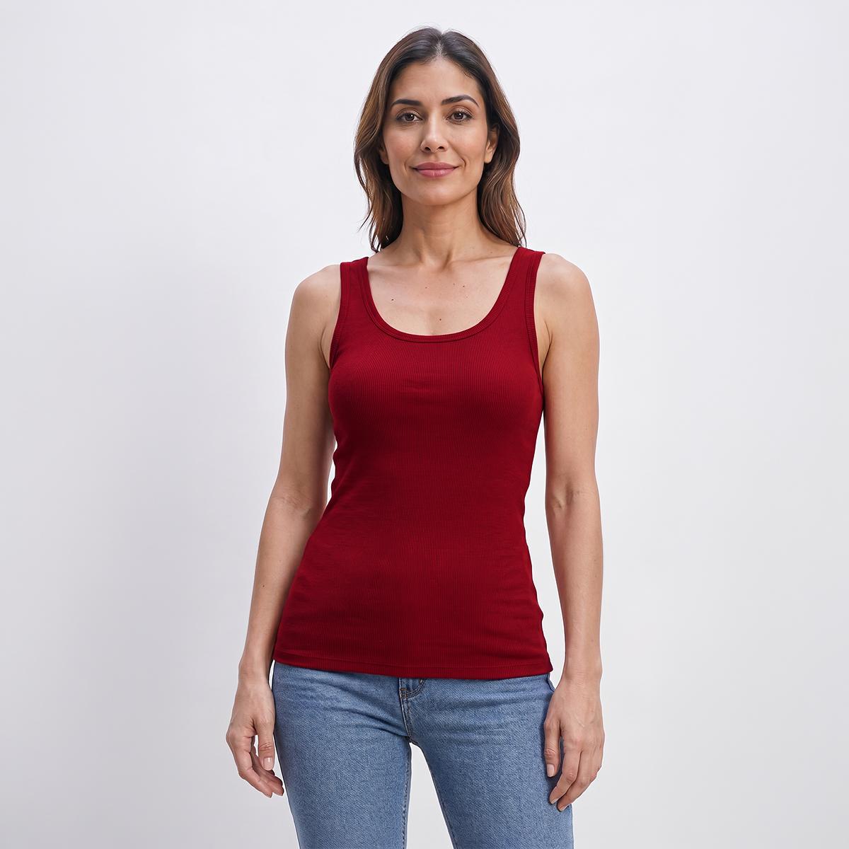 Womens Architect® 2x2 Ribbed Solid Tank Top