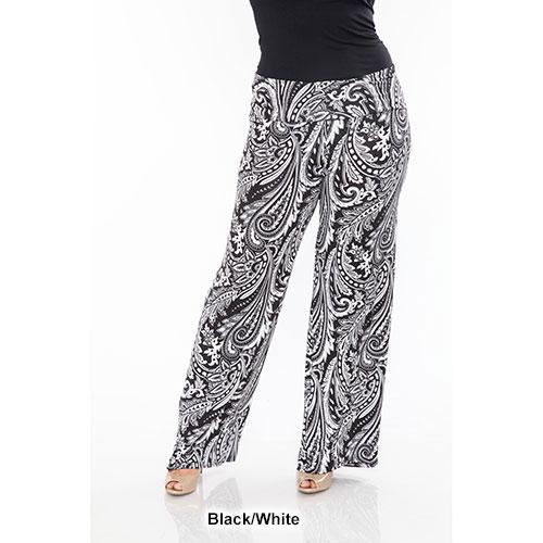 Plus Size White Mark Print Style Palazzo Pants