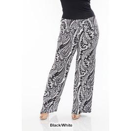 Plus Size White Mark Print Style Palazzo Pants