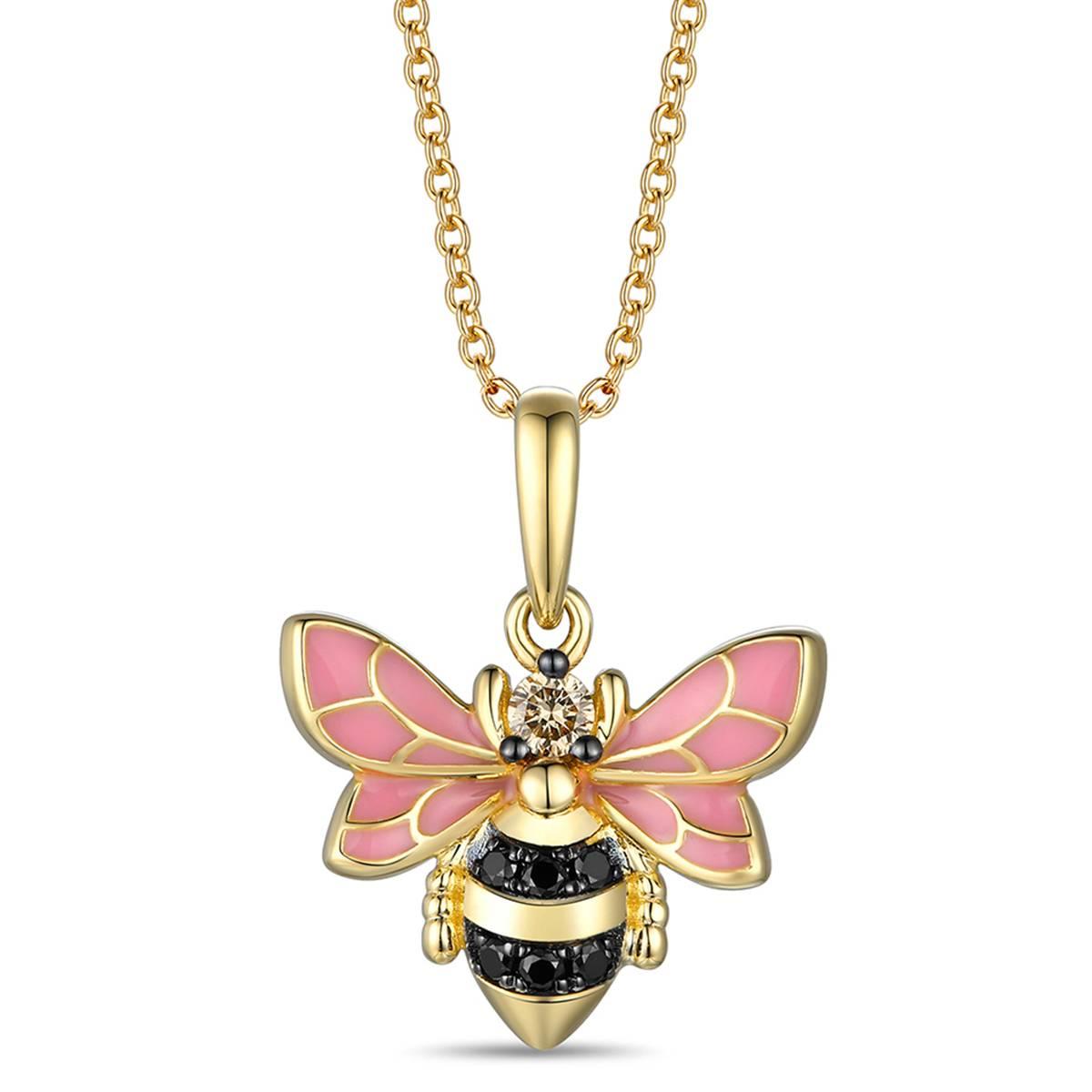 Le Vian(R) Nude & Blueberry Diamonds Bee Pendant Necklace
