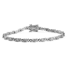 Nova Star® 21-Stone 1/10ctw. Lab Grown Diamond Fashion Bracelet