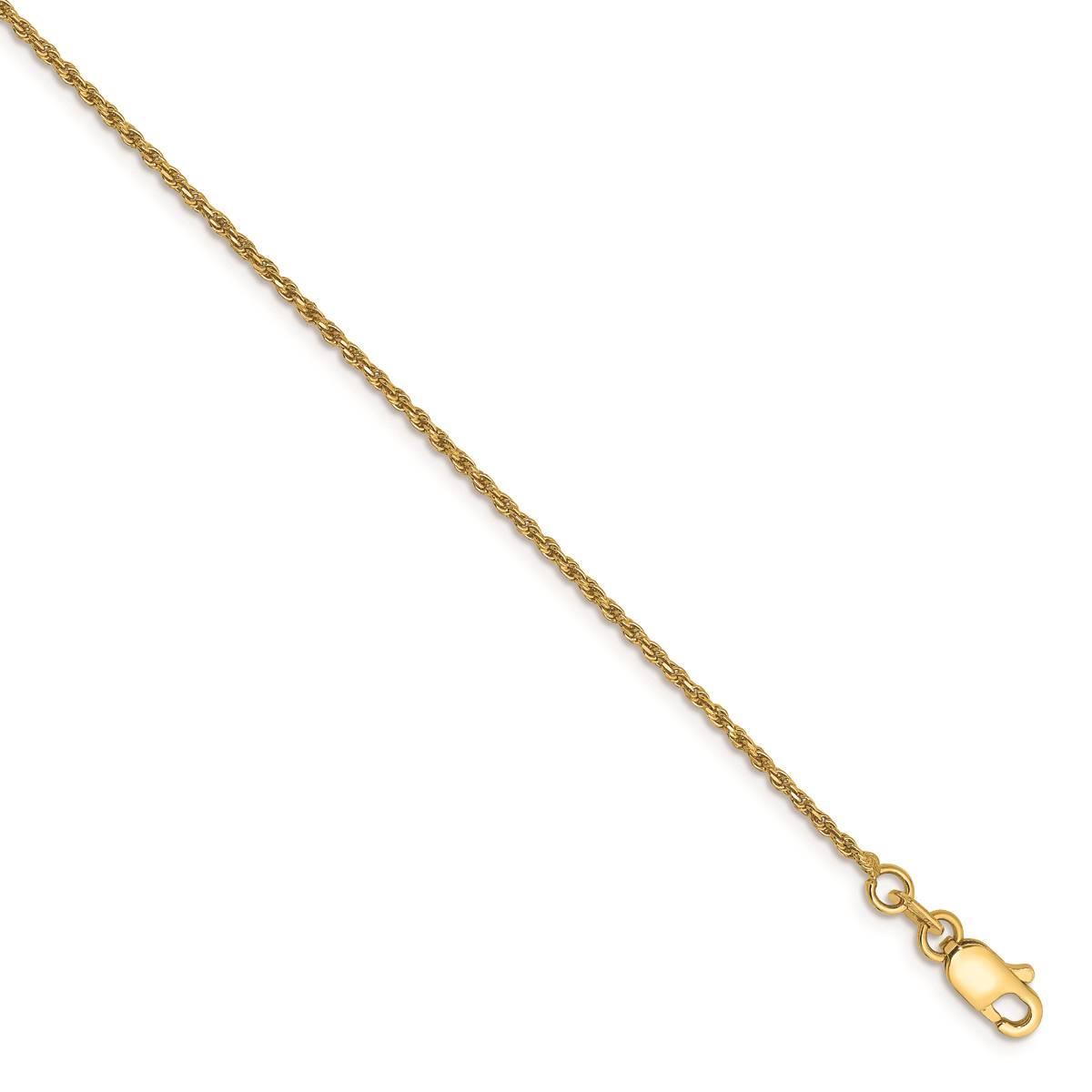 Mens Gold Classics(tm) 1.15mm. 14k Diamond Cut Rope Chain Bracelet