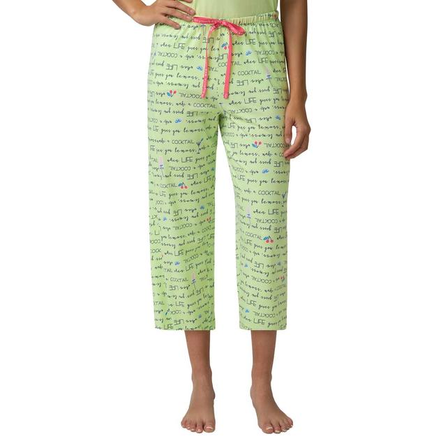 Womens HUE® Lemon Script Capri Pajama Pants