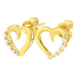 Haus of Brilliance 14kt. Gold 1/8ctw. Diamond Heart Earrings