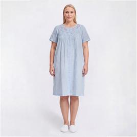 Plus Size Moon to Noon Short Sleeve Tiny Gingham Duster