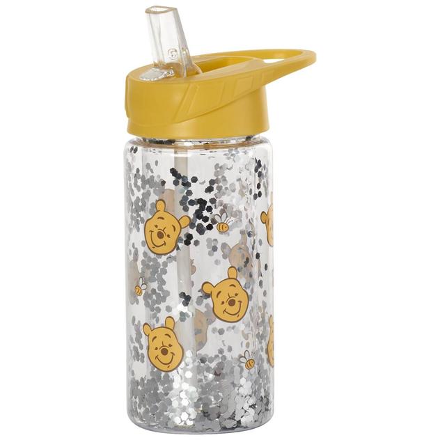 Toddler Disney Pooh Glitter Hard Spout Straw Water Bottle