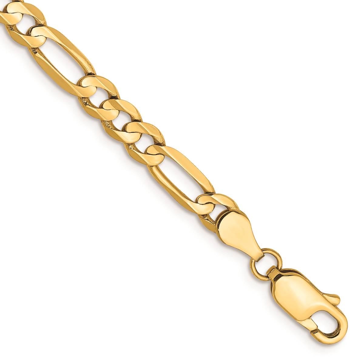 Gold Classics(tm) 4.50mm. 14k Concave Open Figaro Bracelet