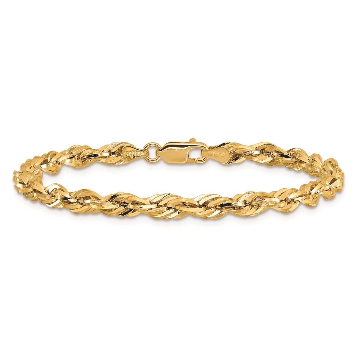 Gold Classics™ 4.25mm. 14kt. Semi Solid Rope Chain Bracelet
