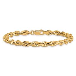 Gold Classics™ 4.25mm. 14kt. Semi Solid Rope Chain Bracelet