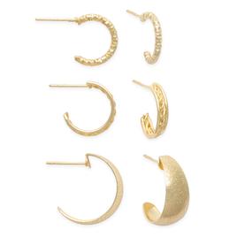 Freedom 3pr. Gold-Tone Trio Hoop Earrings