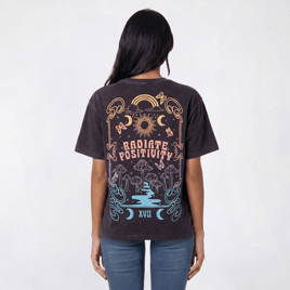 Juniors Attitude Not Included Celestial Mushroom Embroidered Tee