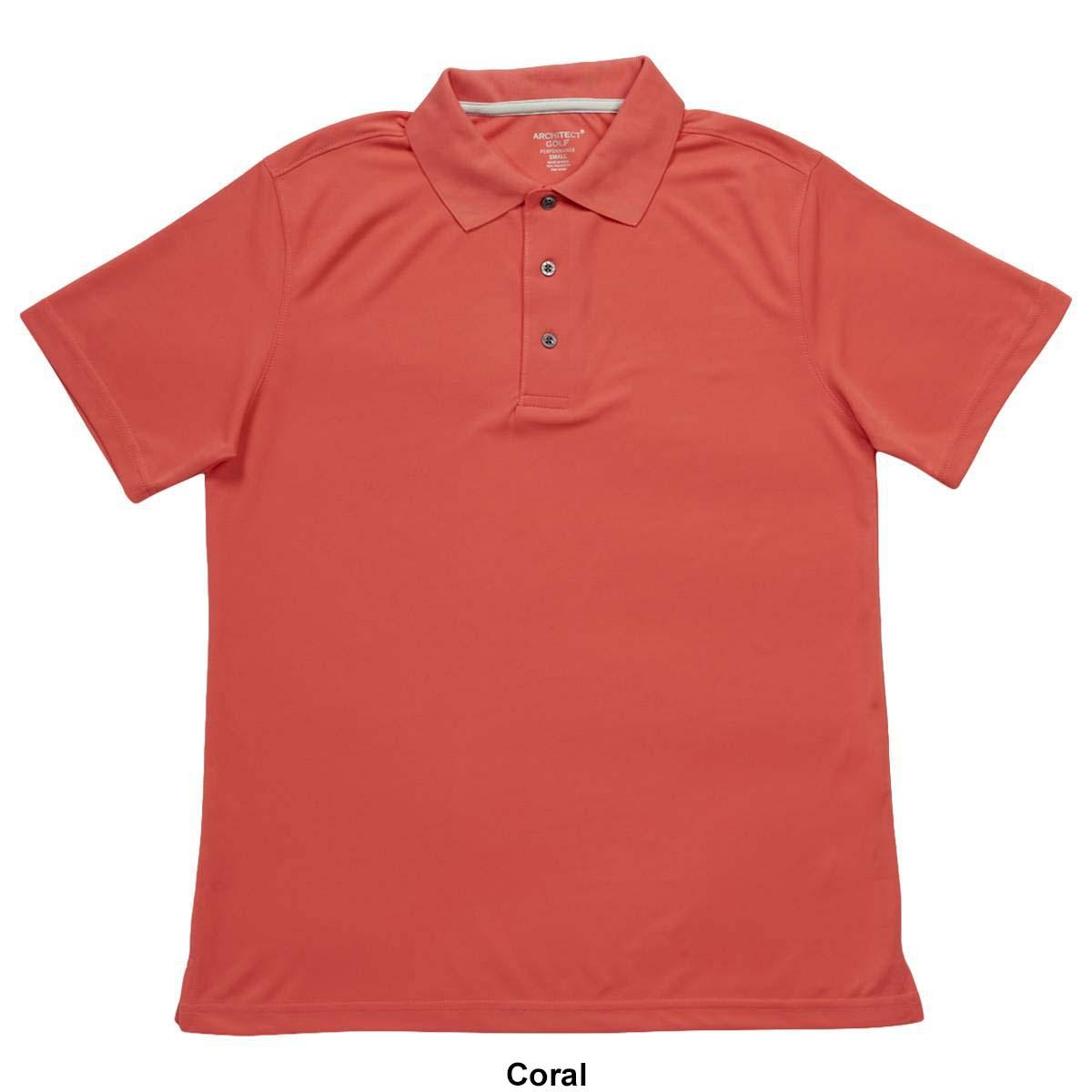 Mens Architect® Solid Mesh Stitch Short Sleeve Golf Polo