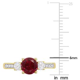 Gemstone Classics™ White Sapphire & Lab Created Ruby Ring