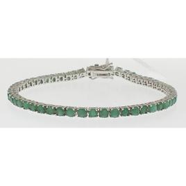Gemstone Classics(tm) Sterling Silver Round Emerald Bracelet