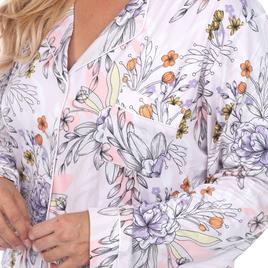 Plus Size White Mark 2pc. Long Sleeve Floral Pajama Set