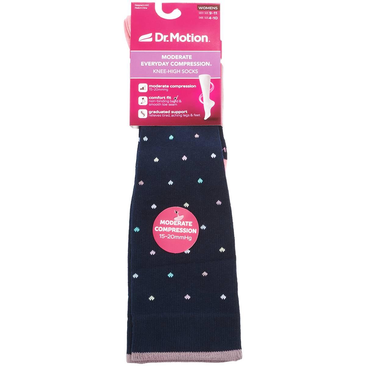 Womens Dr. Motion Mini Hearts Knee High Compression Socks