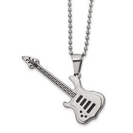 Mens Gentlemen's Classics(tm) Polished Enamel Guitar Necklace