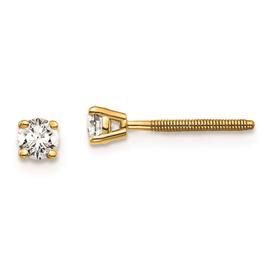 Pure Fire 14kt. Gold 1/5ctw. Diamond 4-Prong Screw Earrings