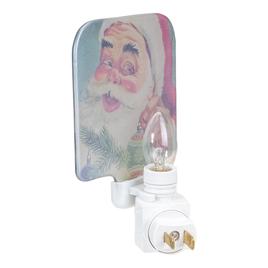Northlight 4in. Red & Blue Santa Glass Christmas Night Light