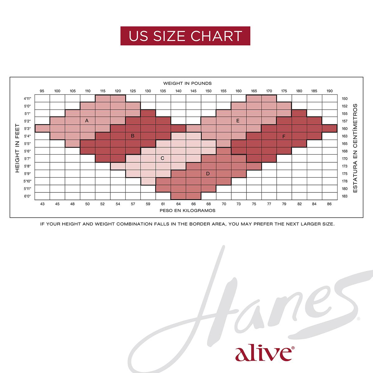 Womens Hanes® Alive Full Support Control Top Tights