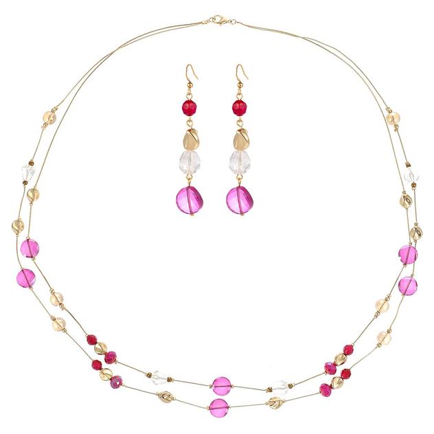 Ashley Cooper™ 2 Layer Beaded Necklace & Earrings Set