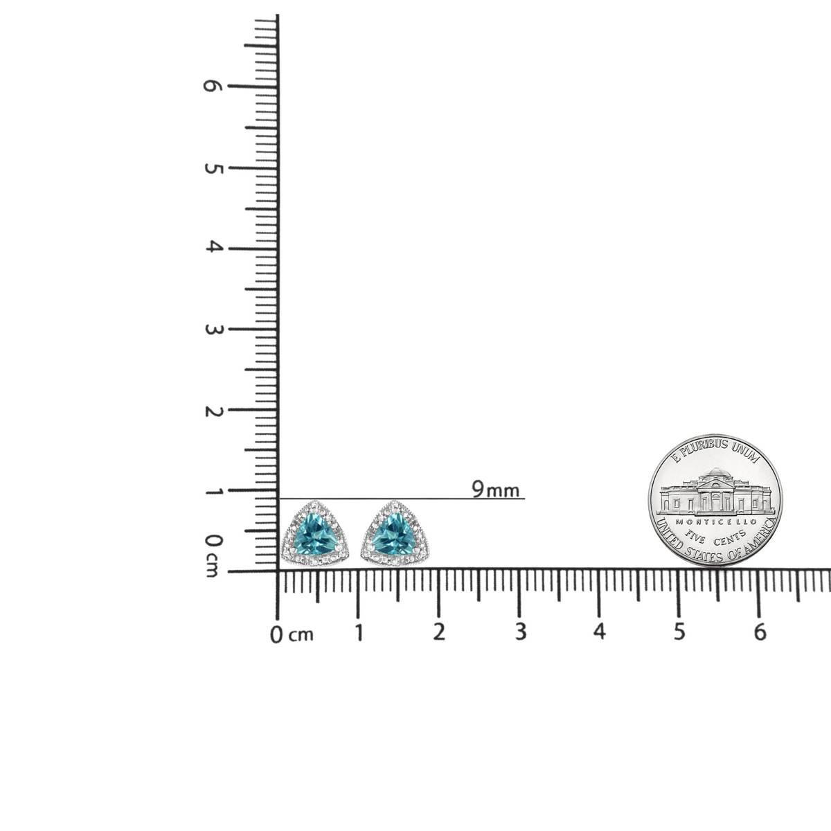 Haus of Brilliance Blue Topaz Diamond Stud Earrings