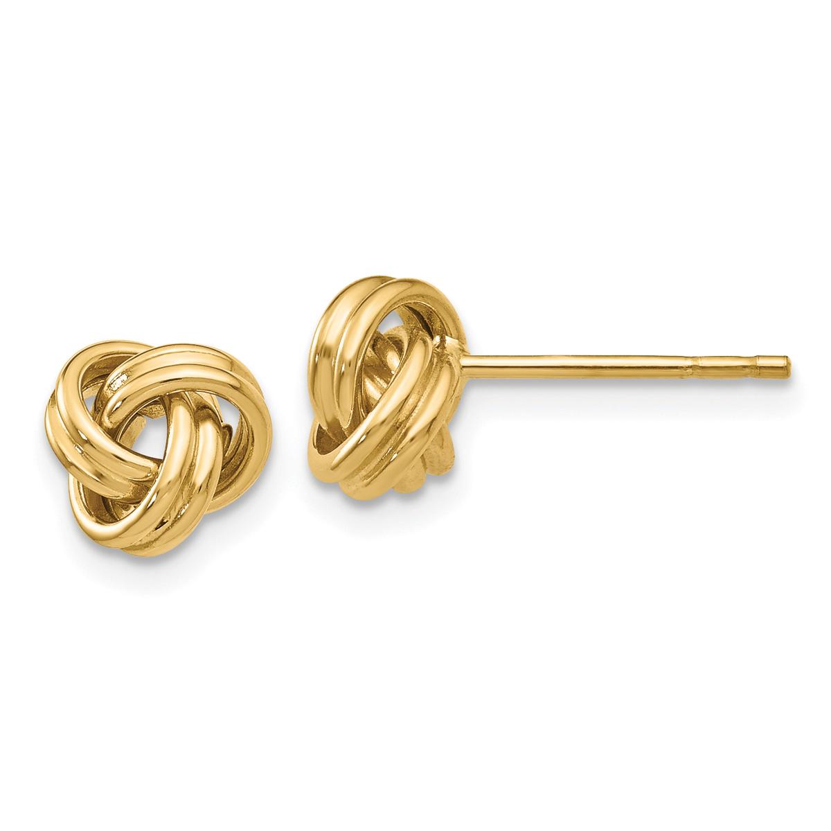 Gold Classics(tm) 7mm Gold Love  Knot Stud Earrings