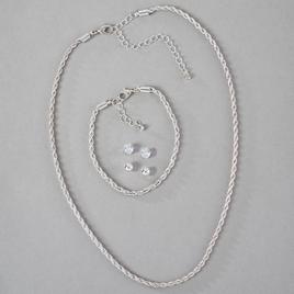 Design Collection Silver-Tone 4-Pc. Necklace/Bracelet/Earring Set