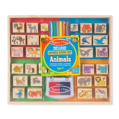 Melissa &amp; Doug(R) Deluxe Wooden Animals Stamp Set