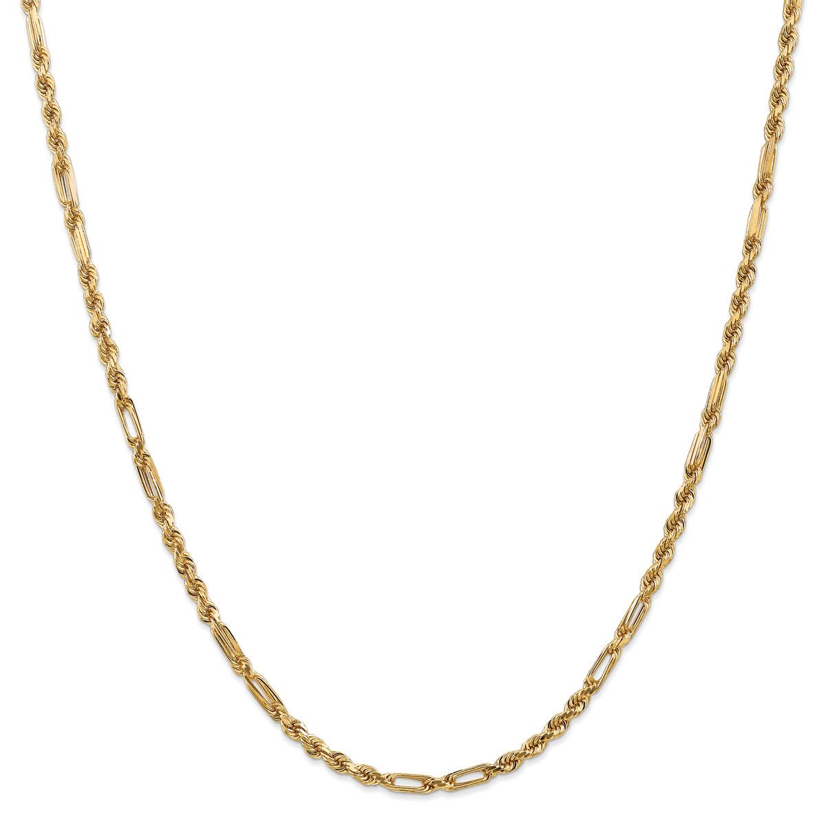 Gold Classics(tm) 3.0mm. 14k Diamond Cut Milano Rope Necklace
