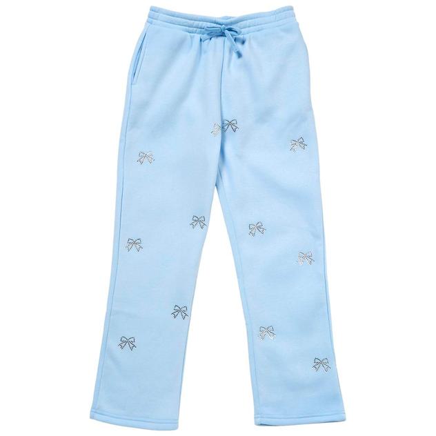 Girls (7-16) Jolie & Joy Rhinestone Bows Fleece Sweatpants
