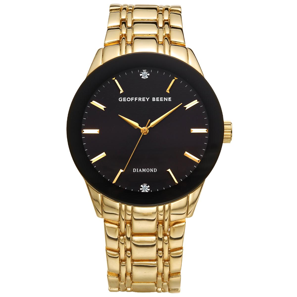 Mens Geoffrey Beene(R) Gold-Tone Bracelet Watch - GBA0028GD