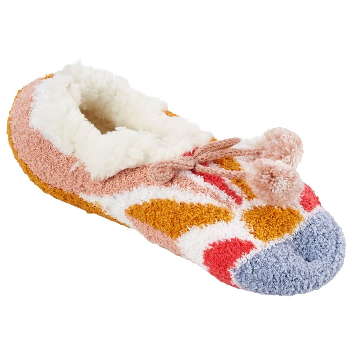 Womens Muk Luks Cozy Ballerina Slippers - Yellow Pink