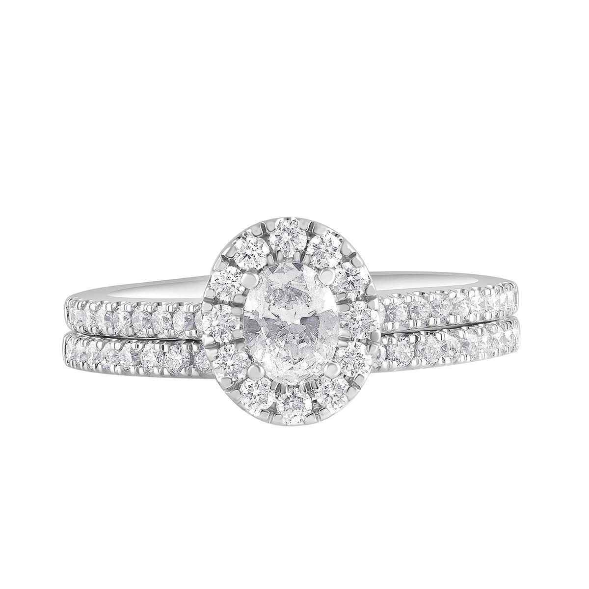 Nova Star® 14kt. White Gold 1ctw. Lab Grown Diamond Oval Ring