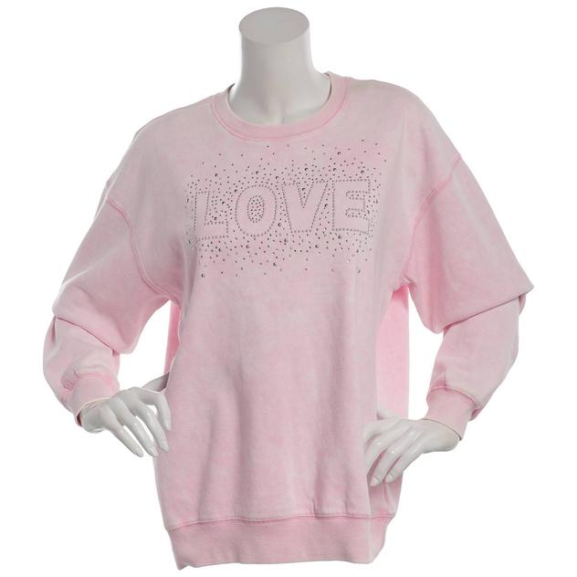 Womens Tru Self Long Sleeve Drop Shoulder "Love" Sweatshirt