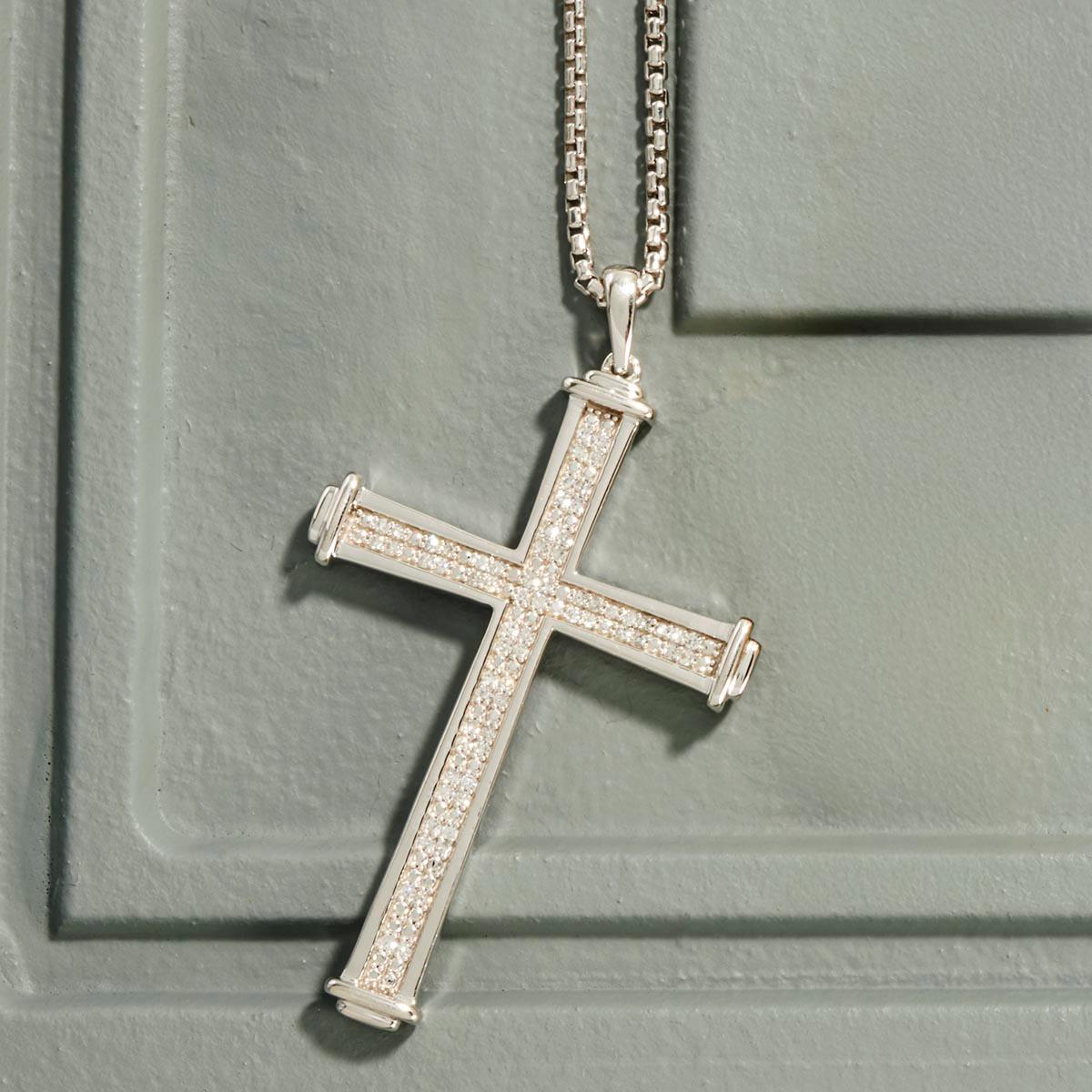 Mens Nova Star(R) Forged 3/8ctw. Lab Grown Diamond Cross Pendant