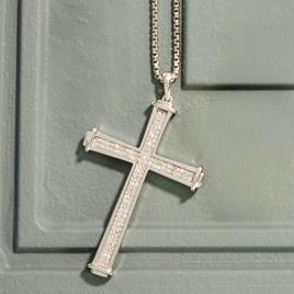 Mens Nova Star(R) Forged 3/8ctw. Lab Grown Diamond Cross Pendant