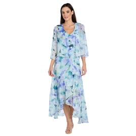 Womens R&M Richards Chiffon Print Jacket Dress