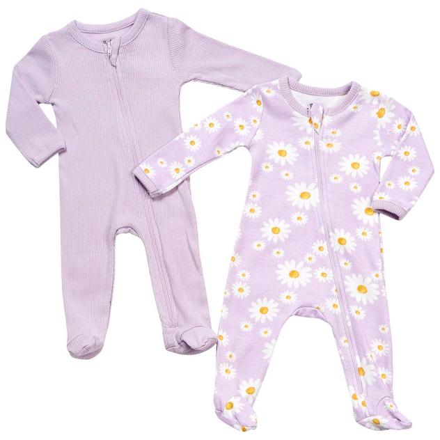 Baby Girl (NB-9M) Baby Essentials® 2pk. Daisy Footie Pajamas