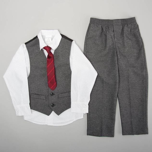 Boys (4-7) Van Heusen® Vest & Button Down Set w/Clip On Tie-Grey