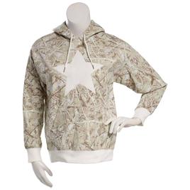 Juniors No Comment Forest Camo Applique Star Pullover Hoodie