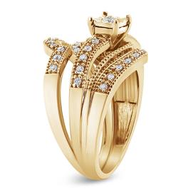 Haus of Brilliance 14kt. Gold Plated 1/3ctw. Diamond Bridal Set