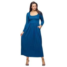 Womens 24/7 Comfort Apparel Empire Waist Pocket Maxi Dress